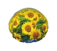 Cuffia da a riutilizzabile per donna Girasole Cielo Nuvola Cuffia da bagno Doppio strato Protezione per capelli impermeabile per a Fascia elastica regolabile Cappello da a per cuffie da