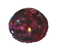 Cuffia da a riutilizzabile Space With Cluster per donna, doppia cuffia anti-schizzi, taglia grande adatta a tutte le lunghezze di capelli.