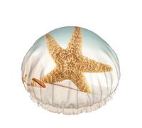 Cuffia da a Seastar, Blue Ocean Summer Beach con conchiglie di stelle marine Cuffie da bagno impermeabili a doppio strato perfette per tutte le lunghezze e gli spessori dei capelli