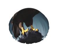 Cuffia da a stampata con aquila sotto le stelle per donna, cuffia da bagno impermeabile a doppio strato, cuffie da bagno riutilizzabili, protezione elastica per capelli, cuffia da a per donn