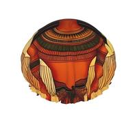 Cuffia da a stampata con motivo antico egiziano e grazia senza tempo, per donna, a doppio strato, impermeabile, riutilizzabile, elastica, per la protezione dei capelli, per spa, salone di bellezz