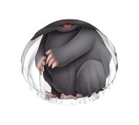 Cuffia da a stampata con topo grigio per donna, cuffia da bagno impermeabile a doppio strato, cuffie da bagno riutilizzabili, protezione elastica per capelli, cuffia da a per donna, spa, sal