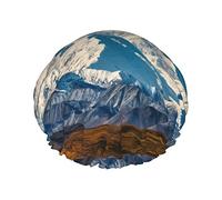 Cuffia da a stampata paesaggio le, cuffie da bagno riutilizzabili impermeabili per salone spa per donne, uomini, ragazzi e ragazze