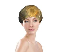 Cuffia da a White Dove per donna, bianco che vola su un vento scuro, foderata a doppio strato, riutilizzabile, impermeabile, adatta a tutti i tipi di capelli.