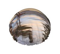 Cuffia da a Wild Goose by the Bridge per donna, cuffia da a impermeabile riutilizzabile, doppio strato, grande, cuffia da bagno con elastico lavabile, trecce per capelli da bagno, uomo