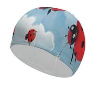 Cuffia da bagno a forma di coccinella e nuvola, ad alta elasticità, adatta sia a capelli lunghi che corti, comoda cuffia da doccia grande per ridurre la resistenza e protezione dei capelli