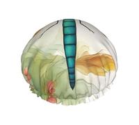 Cuffia da bagno colorata con libellula 1 stampa per capelli lunghi e corti, lavabile, fascia elastica per capelli lunghi, treccia