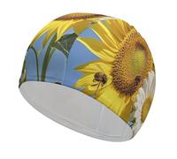 Cuffia da bagno con api, girasoli, margherite, fiori, rosa, comoda cuffia da doccia per ridurre la resistenza e la protezione dei capelli, cuffia da bagno elastica morbida e durevole per mantenere