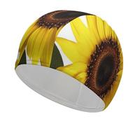 Cuffia da bagno con fiore di girasole ad alta elasticità, adatta sia per capelli lunghi e corti, comoda cuffia da doccia grande per ridurre la resistenza e protezione dei capelli