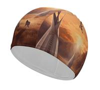 Cuffia da bagno con motivo tribù native americane, cuffie da nuoto ad alta elasticità, adatte sia per capelli lunghi che per capelli corti, comoda cuffia da a grande per ridurre la resistenza e p