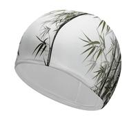 Cuffia da bagno con pianta asiatica, cuffie da nuoto ad alta elasticità, adatte sia per capelli lunghi che per capelli corti, comoda cuffia da a grande per ridurre la resistenza e proteggere i ca