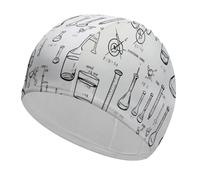 Cuffia da bagno con stampa chimica, cuffie da nuoto ad alta elasticità, adatte sia per capelli lunghi che per capelli corti, comoda cuffia da a grande per ridurre la resistenza e proteggere i cap