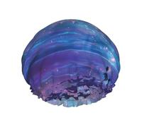 Cuffia da bagno con stampa cielo notturno per capelli lunghi e corti, lavabile, fascia elastica da bagno per capelli lunghi, treccia