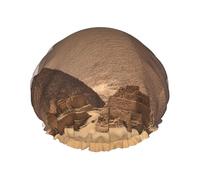 Cuffia da bagno con stampa piramidi d'Egitto, per capelli lunghi e corti, lavabile, con fascia elastica per capelli lunghi, treccia