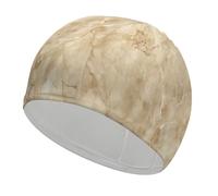 Cuffia da bagno in marmo beige chiaro ad alta elasticità, adatta sia a capelli lunghi che corti, comoda cuffia da doccia grande per ridurre la resistenza e protezione dei capelli