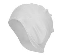 Cuffia da Bagno in Silicone Piscina Confortevole Capelli Lunghi Cappuccio Protettore Orecchio(Bianco) Swimcap Nuotare Provisions Swimcap Nuotare Provisions