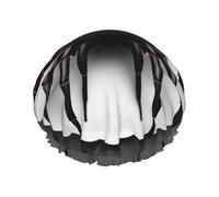 Cuffia da bagno nera con motivo ragno per capelli lunghi e corti, lavabile, fascia elastica per capelli lunghi, treccia