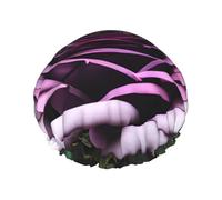 Cuffia da bagno nera con stampa rosa nera per capelli lunghi e corti, lavabile, fascia elastica da bagno per capelli lunghi, treccia