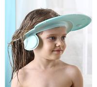Cuffia da bagno per bambini con visiera per lavare lo shampoo e prevenire l'ingresso di acqua negli occhi e nelle orecchie, vasca da bagno per capelli, protezione per bambini (blu)