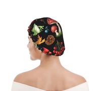 Cuffia da Bagno per Donna Christmas Red Bird Autumn Fall Leaves Frog | Mushroom Cuffia da Bagno per Viaggi Antiscivolo Cuffie Capelli Riutilizzabile Cuffia da Doccia per Casa Hotel