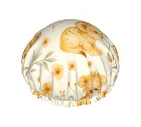 Cuffia da Bagno per Donna Cute Lion Cub And Flower Cuffia Doccia per