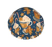 Cuffia da Bagno per Donna Funny Breadbread Man And Drink Cuffia Doccia per