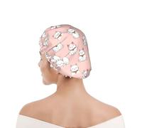 Cuffia da Bagno per Donna Japan Lucky Cat Funny Fat Cats Pink Cuffia