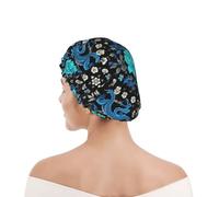 Cuffia da Bagno per Donna Light Blue Flowers Cool Dragons Flower Cuffia da