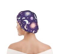 Cuffia da Bagno per Donna Purple Galaxy Night Star Sky Trippy Sun And Moon