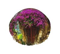 Cuffia da bagno riutilizzabile per donna Capelli lunghi città vecchia della Provenza Cappello da a impermeabile a doppio strato stampato