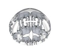 Cuffia da bagno stampata con rinoceronte animale, protezione per capelli a doppio strato, copertura elastica per lavare il viso, 27 cm