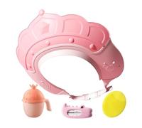 Cuffia da bagno | Visiera da bagno con indicatore della temperatura 'acqua e tazza per shampoo | Tappo per shampoo con spazzola per shampoo, rende il bagno dei bambini più divertente