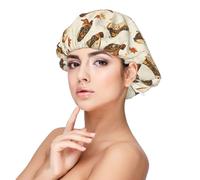 Cuffia da cowboy con stampa di foglie d'acero, in raso di seta, per donne che dormono, a doppio strato, regolabile, per capelli ricci