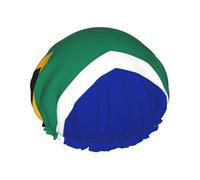 Cuffia da doccia a doppio strato con bandiera del Sud Africa, impermeabile e durevole, protegge i capelli durante il bagno, bellezza