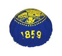 Cuffia da doccia a doppio strato con bandiera dell'Oregon, impermeabile e resistente, protegge i capelli durante il bagno, bellezza