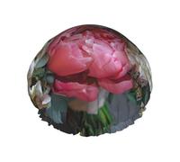 Cuffia da doccia a doppio strato con bouquet di rose, impermeabile e resistente, protegge i capelli durante il bagno, bellezza