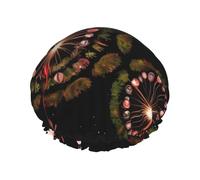 Cuffia da doccia a doppio strato con dente di leone stellato da donna, impermeabile e resistente, protegge i capelli durante il bagno, bellezza