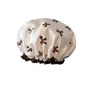 Cuffia da doccia a doppio strato con fiocchi decorativi bordi elastici e design per donne e ragazze che fanno il bagno in PVC impermeabile cappello da doccia da donna