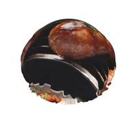 Cuffia da doccia a doppio strato con stampa fast food cuffia da doccia da bagno cuffie da doccia da uomo per salone di bellezza e uso domestico