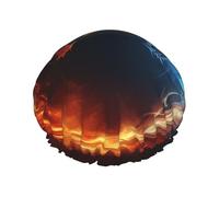 Cuffia da doccia a doppio strato da donna, riutilizzabile, elastica, con draghi di fuoco e ghiaccio, impermeabile, da donna, per spa, salone, doccia