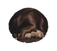 Cuffia da doccia a doppio strato da donna, riutilizzabile, elastica, da bagno, con labrador retriever, impermeabile, da donna, per spa e saloni di bellezza