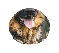 Cuffia da doccia a doppio strato da donna, riutilizzabile, elastica, da bagno, da pastore tedesco, impermeabile, da donna, per spa e salone di bellezza