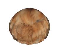 Cuffia da doccia a doppio strato da donna, riutilizzabile, elastica, da bagno, Golden Retriever, impermeabile, da donna, per spa, salone, doccia
