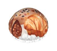 Cuffia da doccia a doppio strato da donna, riutilizzabile, elastica, da bagno, verniciata, impermeabile, da donna, per spa, salone, doccia