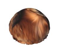 Cuffia da doccia a doppio strato da donna, riutilizzabile, elastica, per bagno, bassotto, capelli lunghi, impermeabile, da donna, per spa, salone, doccia