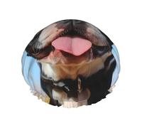 Cuffia da doccia a doppio strato da donna, riutilizzabile, elastica, per bagno, bella cuffia da bagno Boston Terrier, impermeabile, da donna, per spa, salone di bellezza, doccia, cappellini per