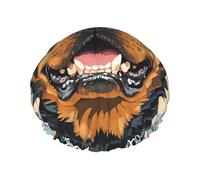 Cuffia da doccia a doppio strato da donna, riutilizzabile, elastica, per bagno, con motivo Rottweiler, impermeabile, da donna, per spa e saloni di bellezza