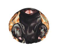 Cuffia da doccia a doppio strato da donna, riutilizzabile, elastica, per il bagno, il Labrador Retriever, impermeabile, da donna, per spa, salone, doccia