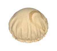 Cuffia da doccia a doppio strato impermeabile con stella marina nella sabbia, multi-scena e multiuso, adatta per adulti, bambini, uomini e donne.