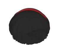 Cuffia da doccia a doppio strato nera rossa per le donne riutilizzabile adatta per il bagno della stazione termale